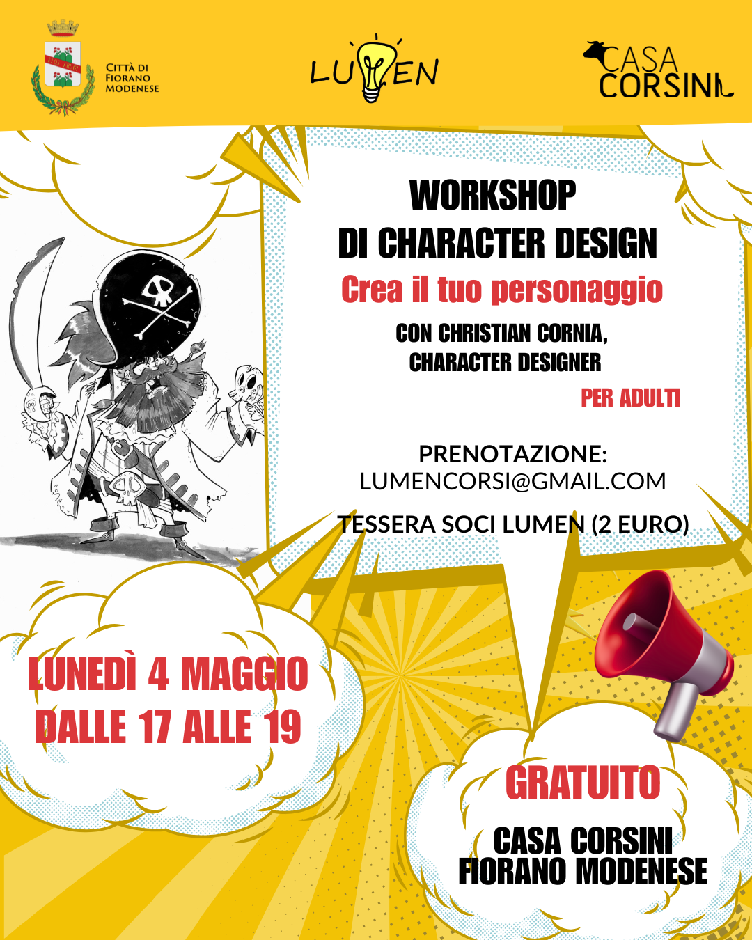 Workshop di character design a Casa Corsini